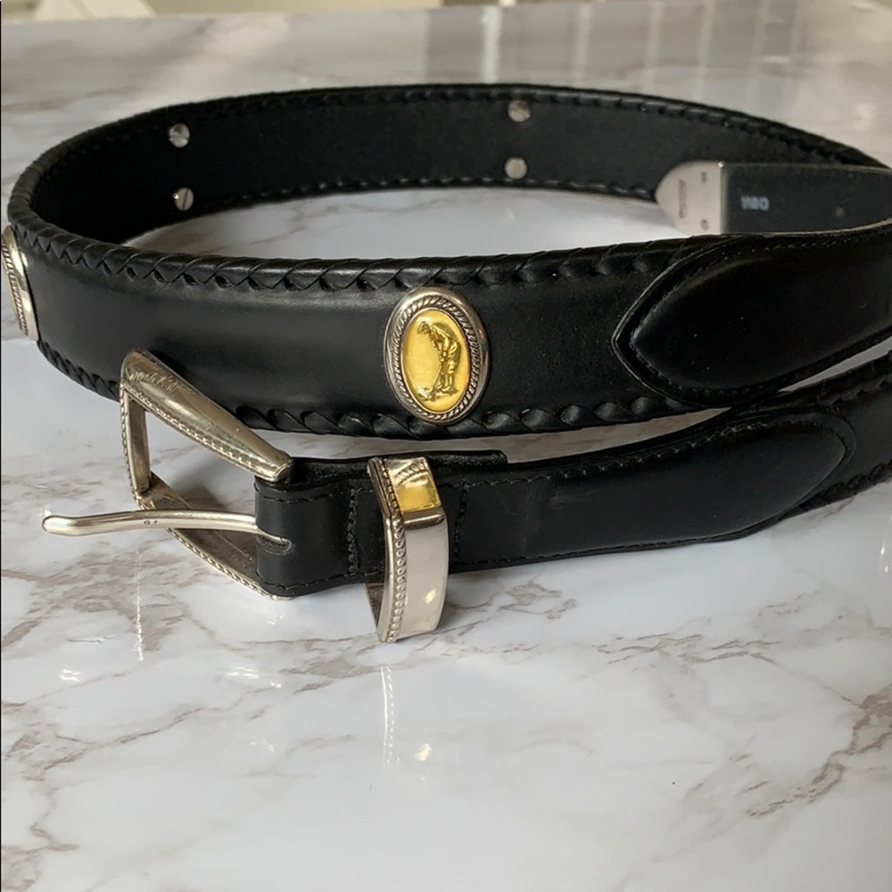 CLOSING SALE Brighton Mens Black Leather Golf Belt